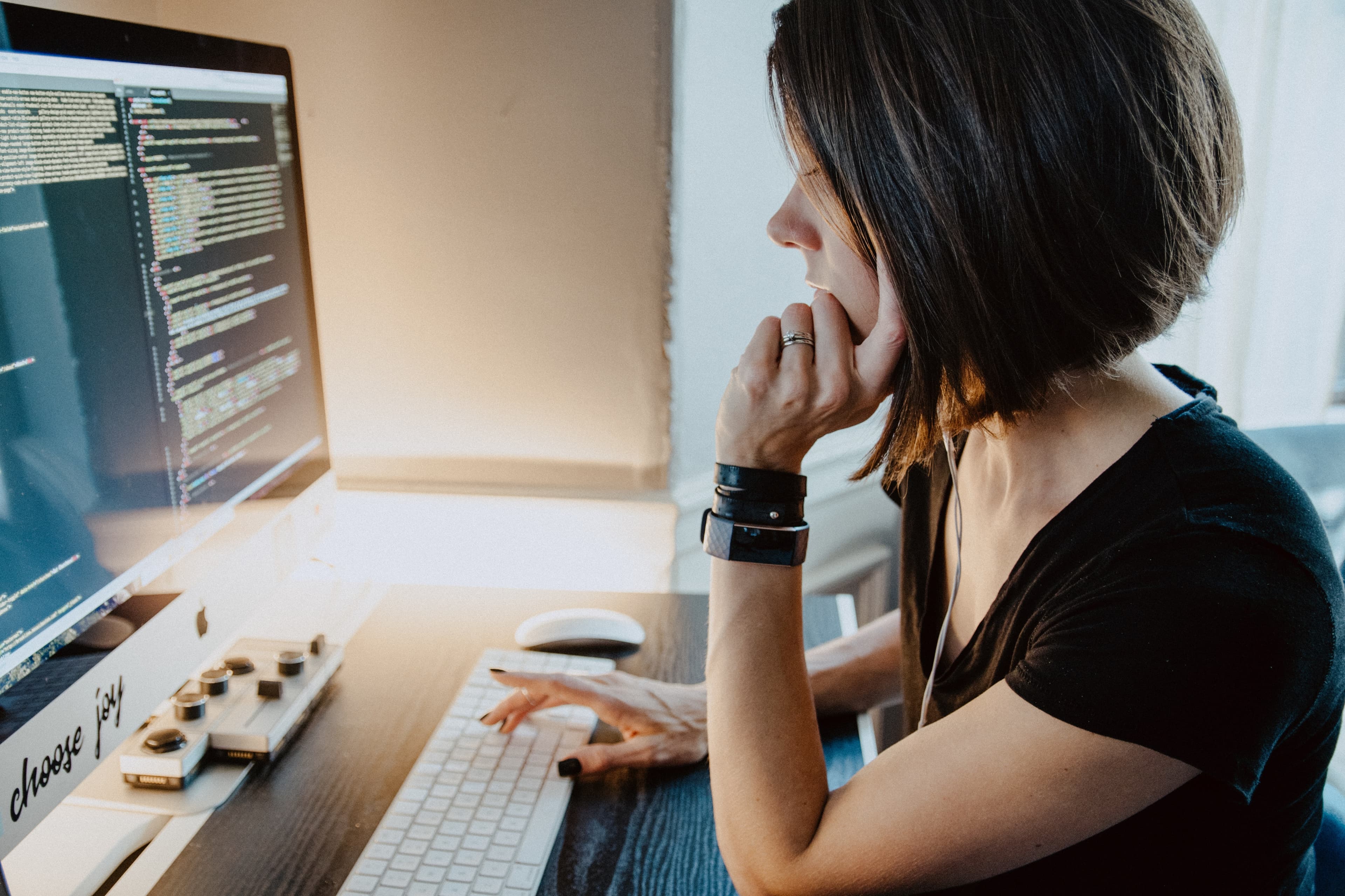 Woman using computer
